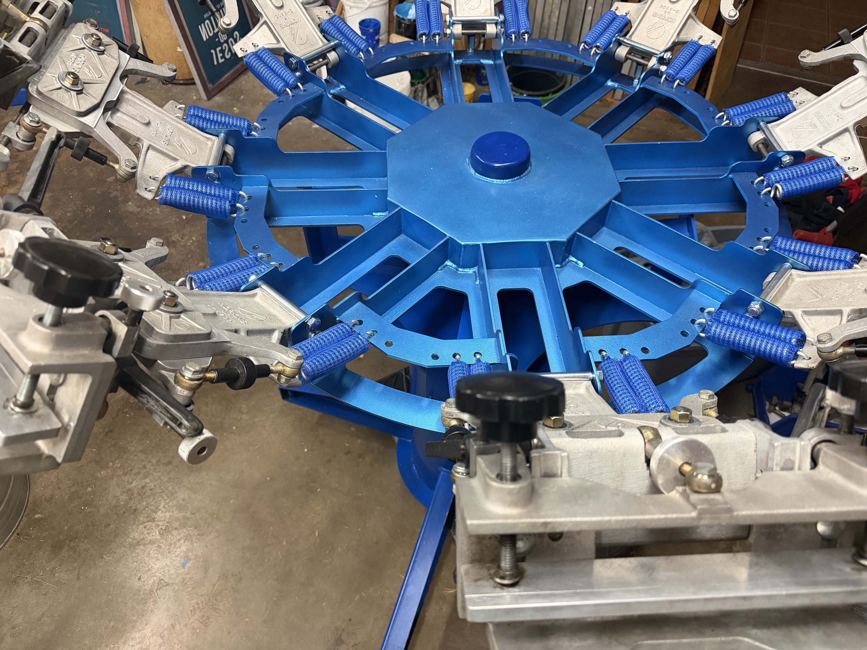 Hive Media rebuilt eight-color Hopkins BWM screen printing press